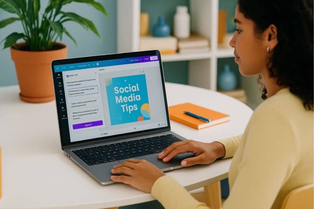 Creating social media content with Canva AI Magic Write tool