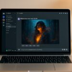 AI-generated artwork with MidJourney on a modern laptop screen