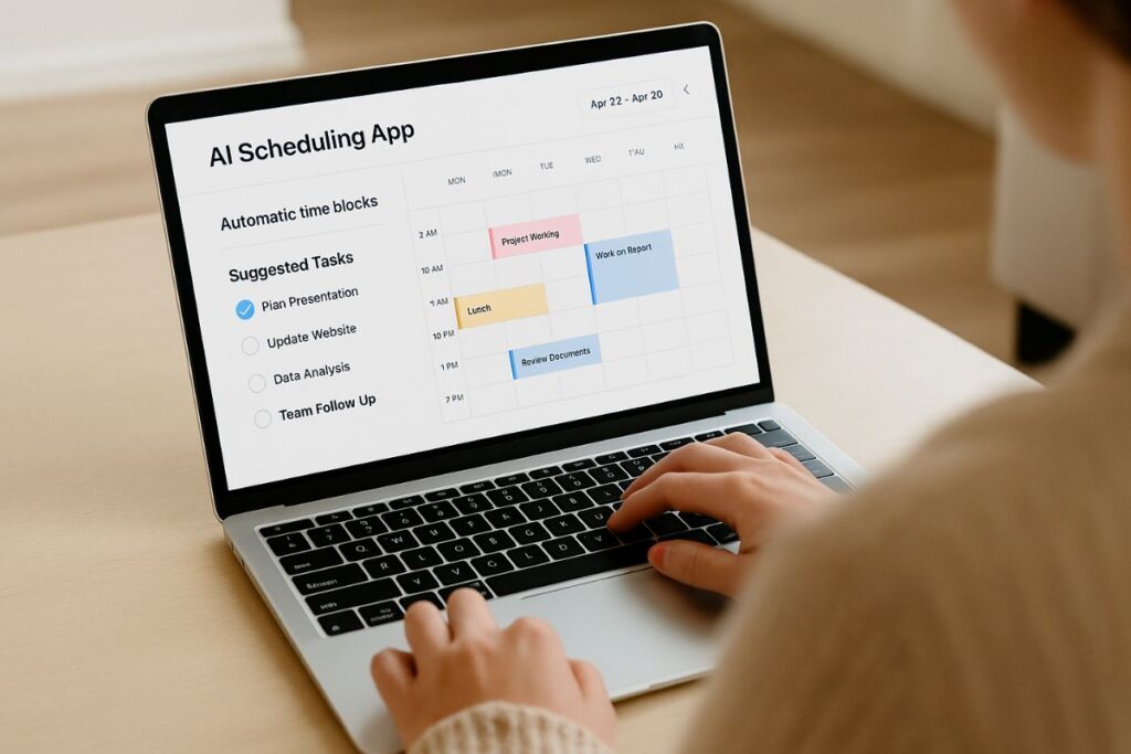 Smart scheduling interface using AI to adjust daily tasks