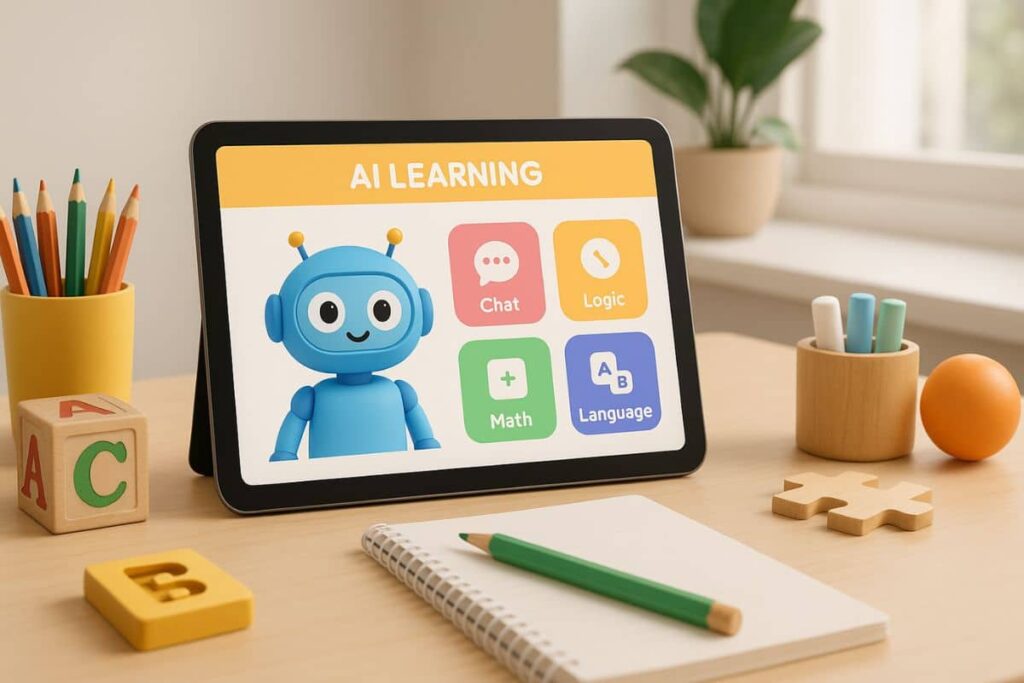 Real-life examples of AI learning for kids use daily, like voice assistants and smart apps