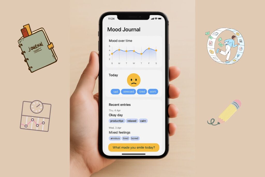 AI journaling app with mood trends and gratitude prompts