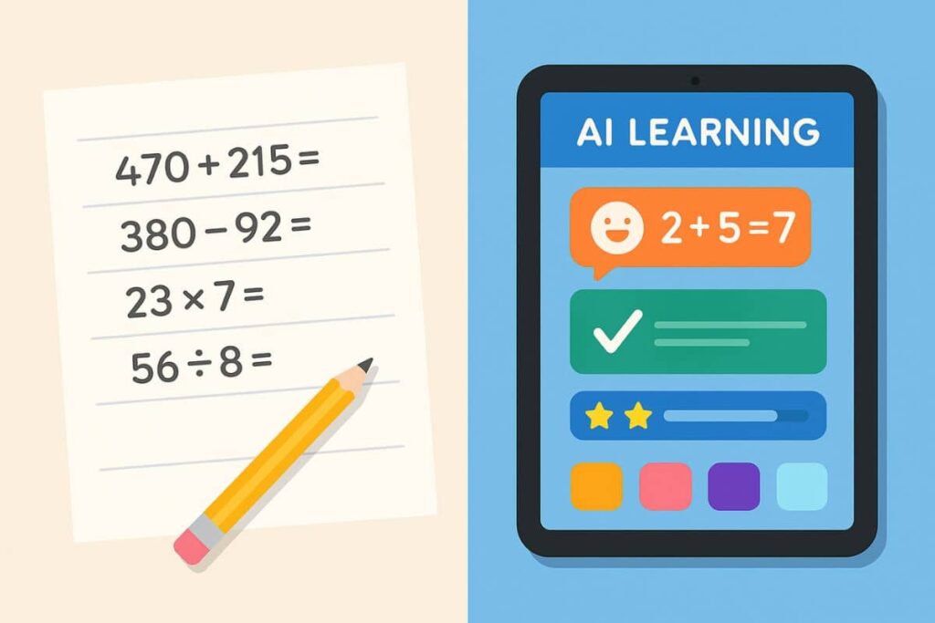 Interactive learning interface replacing worksheets with gamified feedback