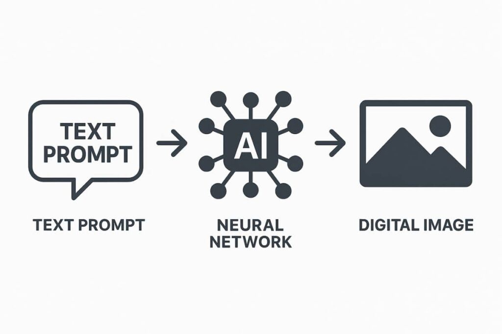 How MidJourney AI converts text prompts into visual artwork