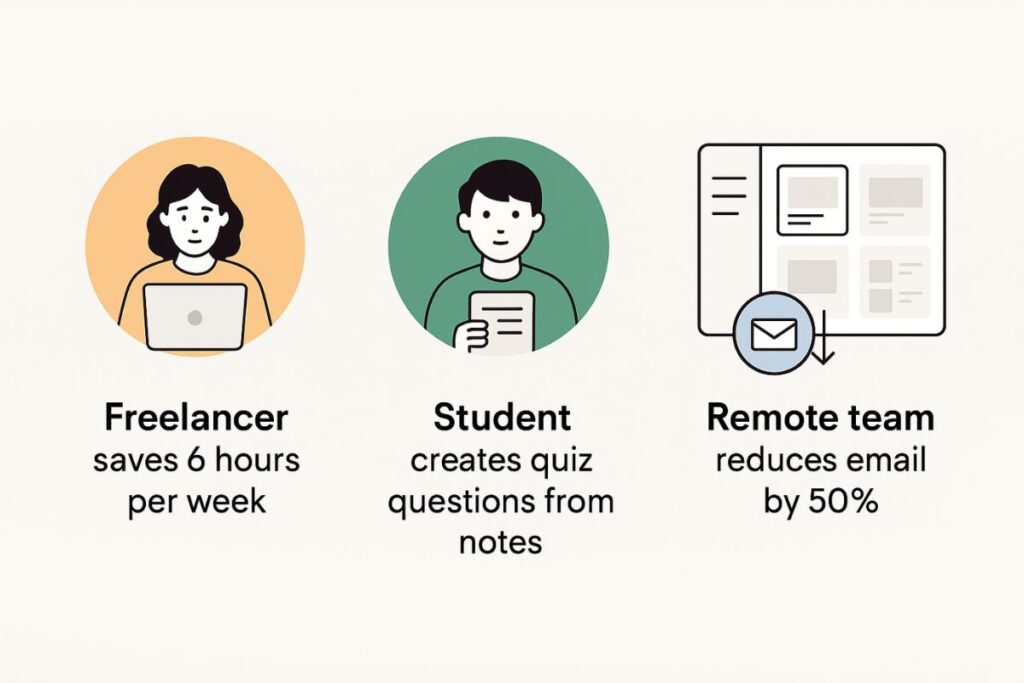 infographic showing real-world time savings with Notion AI