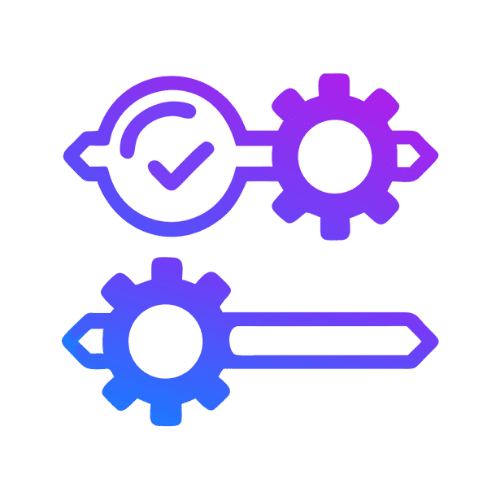 Abstract gear and checklist icon for AI tool reviews