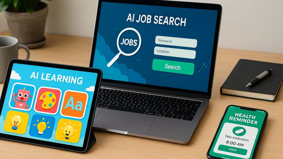 AI tools by age group shown on modern digital devices