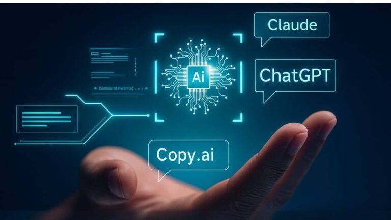 AI writing tools interface comparison with modern UI elements