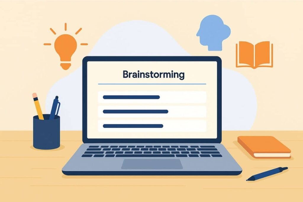 chatgpt in school: Student using ChatGPT to brainstorm essay ideas on a laptop