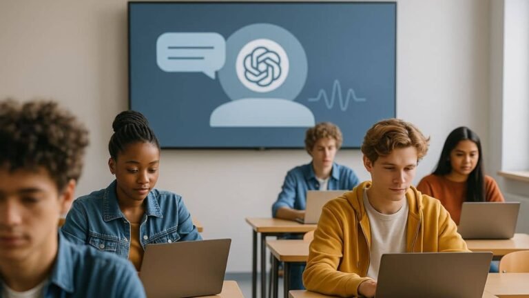 Students using ChatGPT in school for homework and study support
