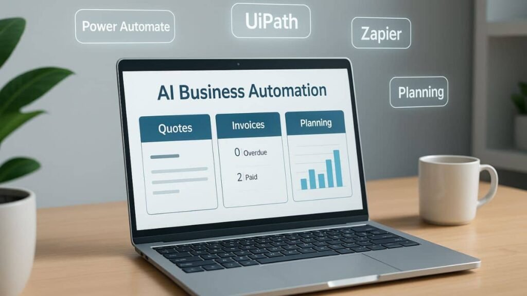AI automation for business tasks in a modern workspace