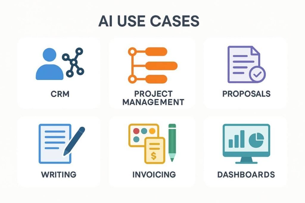 all-in-one AI tools for freelancers: seven AI-powered tools integrated into a freelancer's workflow