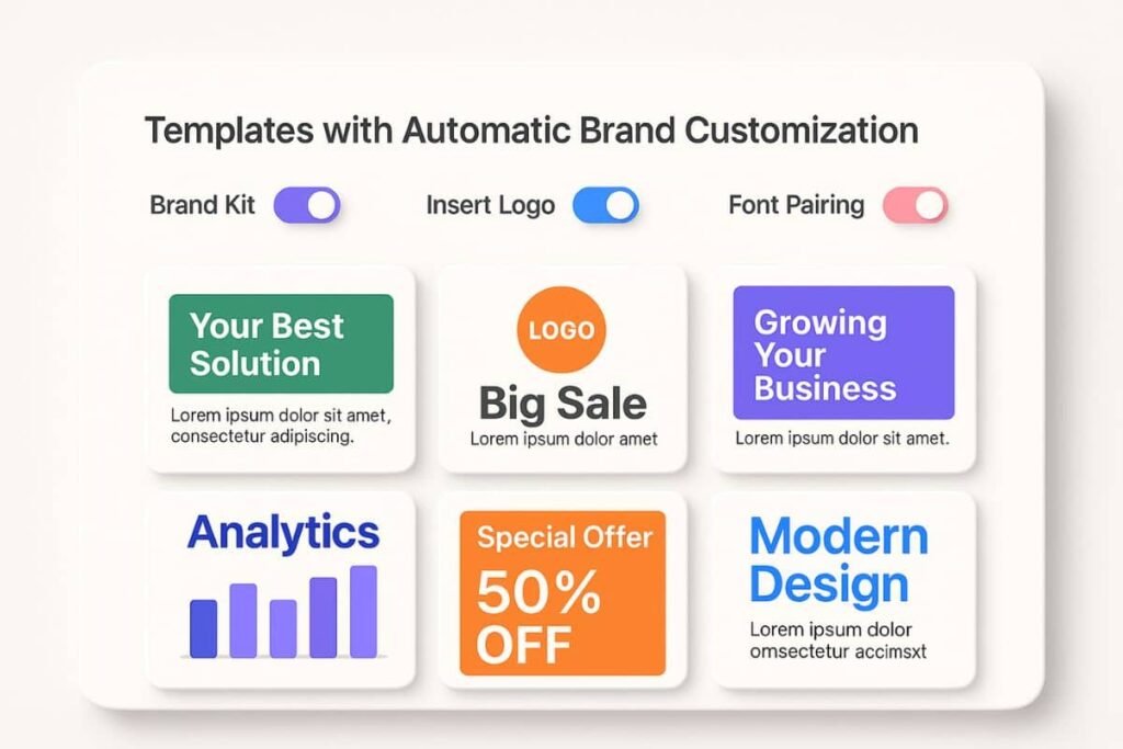 branded templates with Canva AI : auto-applying brand fonts and colors to multiple templates