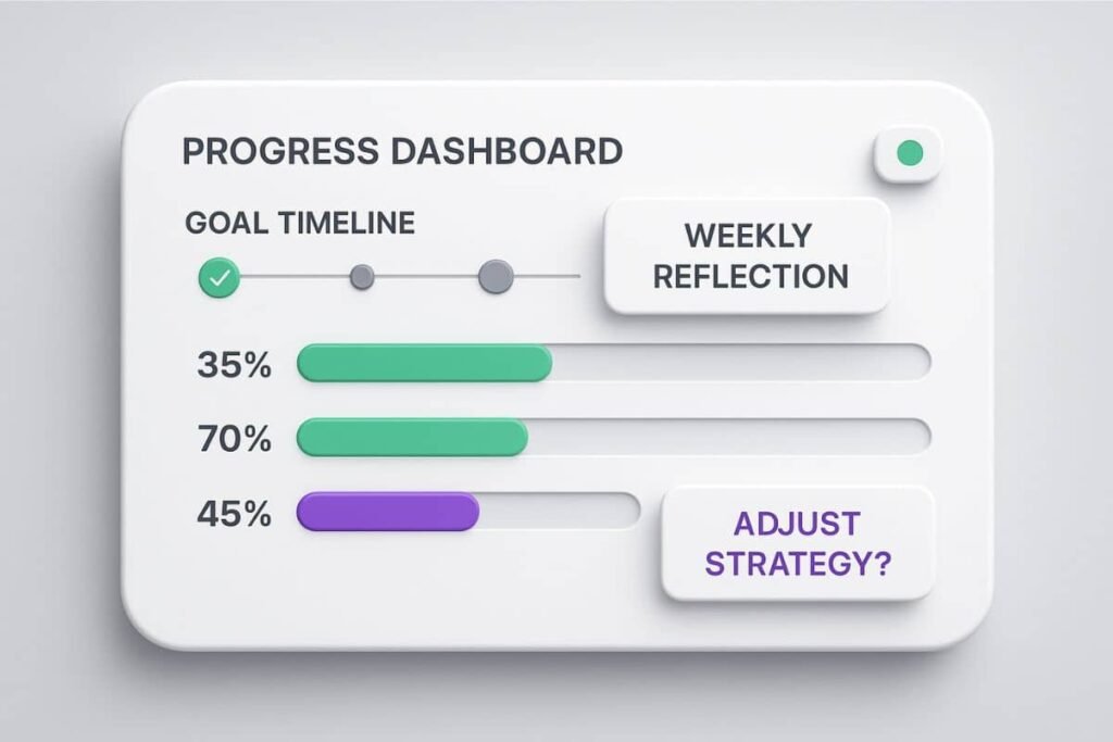 Notion AI CRM template showing client categories, last contact status, and follow-up prompts